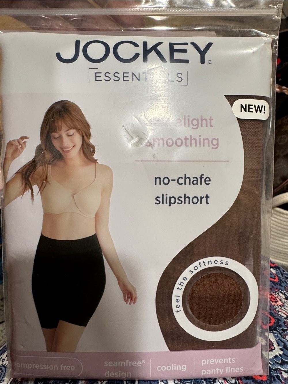 Jockey Essentials No-Chafe Slipshorts - Brown 4XL NWT